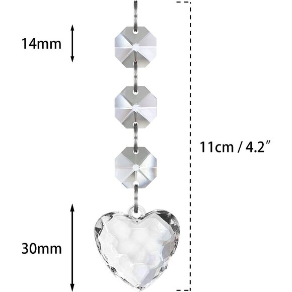 30pk Crystal Ornaments Christmas Tree Heart Acrylic Hanging Crystals Decor - Picture 2 of 5